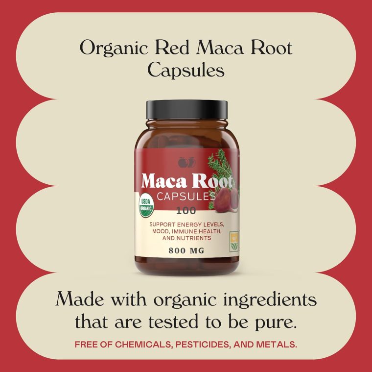 Complete Natural Products Organic Red Maca Root Capsules - 800mg 100 Gelatinized Pills, Pure Red Raw Maca Root Powder Supplement - Image 8