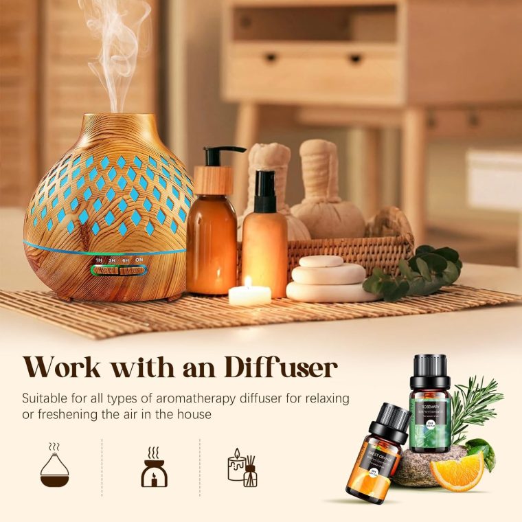 Essential Oils Set, 20x10ml Aromatherapy Essential Oil Kit for Diffuser, Humidifier, Massage, Skin & Hair Care - Lavender, Eucalyptus, Tea Tree, Sweet Orange, Lemongrass and Peppermint - Image 3