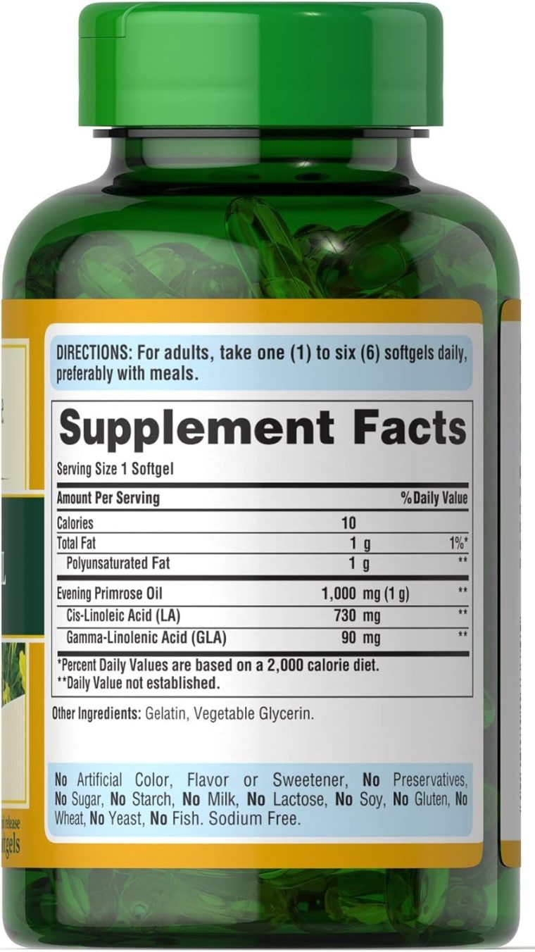 Puritans Pride Evening Primrose Oil 1000 Mg With Gla, 120 Count - Image 3