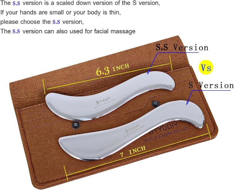 BYYDDIY Stainless Steel Gua Sha Muscle Scraper Tool,Scar Tissue Tool,Physical Therapy Tools,Muscle Scraping Tool,Guasha Massage Scraper,IASTM Tools,Skin Scraping Tool,Soft Tissue Massage Tool - Image 3