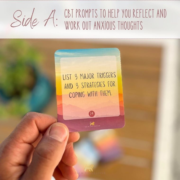 Calm Collective 52 Anti-Anxiety Journal Cards - Cognitive Behavioral Therapy (CBT) Journaling Prompts for Stress Relief, Self Care, Emotional Management, Mindfulness, & Mental Health - Image 3