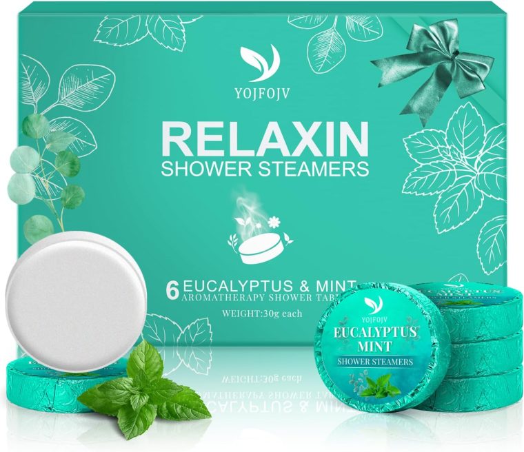 Shower Steamers Aromatherapy 6 Pack - Eucalyptus & Menthol Essential Oil for Breathe Easy, Birthday Gifts for Women Men, Organic Shower Bombs with Long Lasting Fragrance,Self Care Gifts for Mom Wife
