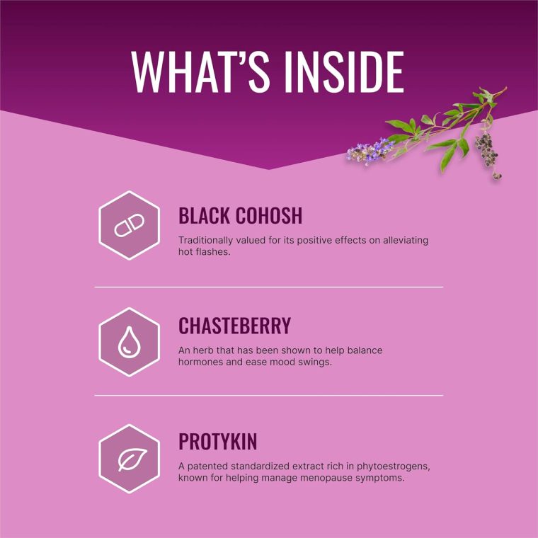 Approved Science Menoprin - Menopause Support - Protykin, Black Cohosh - 60 Capsules - 1 Bottle Menoprin Day - Vegan - Image 2