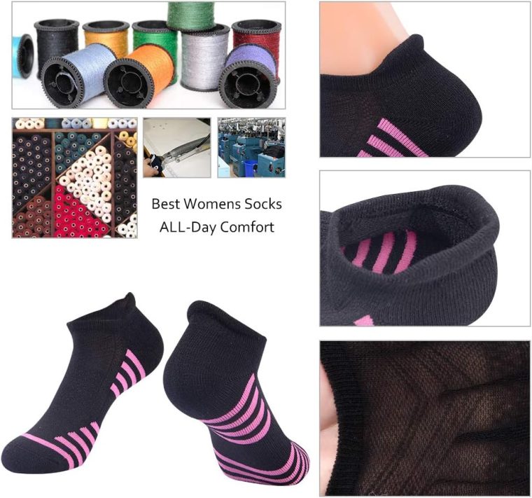 6 Pack Women Ankle Athletic Socks Low Cut Breathable Running Tab Socks with Cushion Sole - Image 3