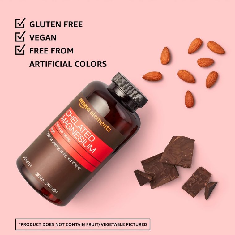 Amazon Elements - Chelated Magnesium, 240 tablets, 270 mg per Serving, as Magnesium Glycinate Chelate, Vegan - Image 3
