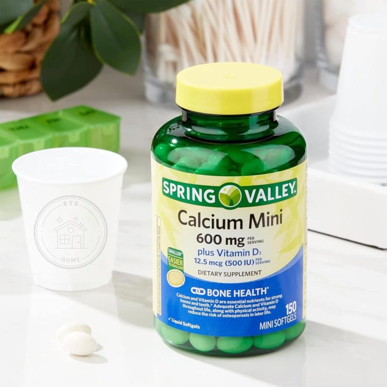 Spring Valley Calcium Plus Vitamin D3 150 Mini Softgels | Calcium Supplement | CaIcium mini softgels | CaIcium 600 mg with Vitamin d3 | 150 Mini Softgels + STS Sticker - Image 7