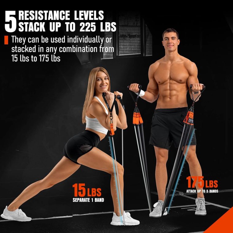 Resistance Bands with Handles - Heavy Duty Fitness Bands for Men & Women - Strength & Muscle Training, Yoga, Home Gym Equipment - Image 5