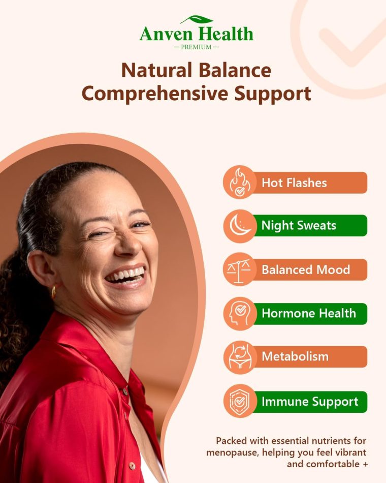 Menopause Supplements for Women Menopause Probiotics Relief, Supports Hot Flashes, Night Sweats, Bloating & Gut Health with Herbs, Collagen Peptides, Vitamin B6 & D3 | 90 Veggie Caps - Image 4