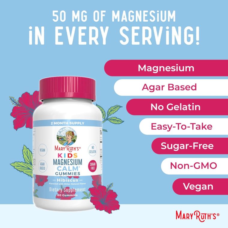 MaryRuth Organics Kids Magnesium Citrate Gummies by MaryRuth's | 2 Month Supply | Sugar-Free | Calm Magnesium Gummies for Kids 2+ | Bone Health | Calcium Absorption | Vegan | 60 Count - Image 7