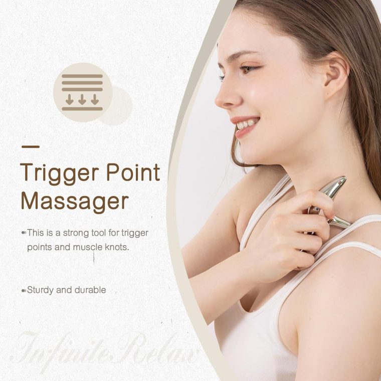 Metal Trigger Point Massage Tool for Deep Tissue Massage & Body Gua Sha, Muscle Scraper Tool, Thumb Saver Acupressure Tool, Fascia Blaster for Full Body Pain Relief - Image 5