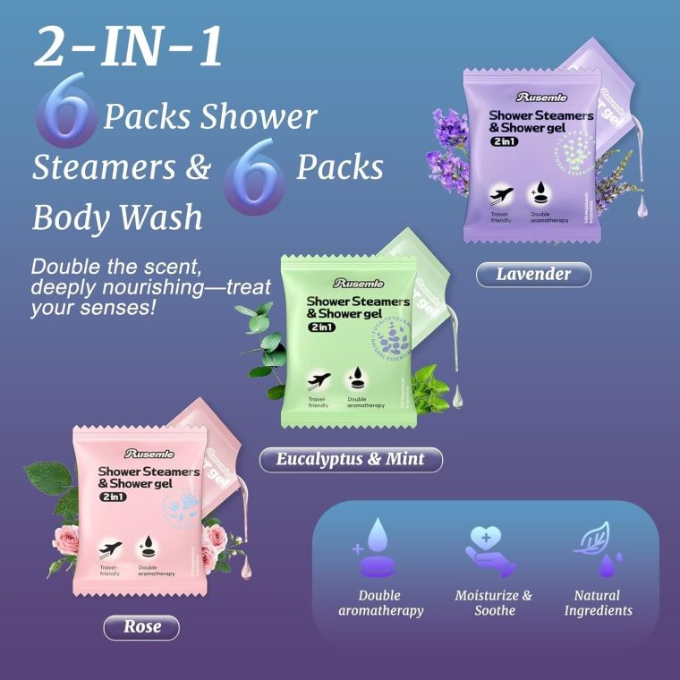 Shower Steamers Aromatherapy 6 Pack, 2-in-1 Shower Steamers and Body Wash, Stress Relief - Birthday Gifts for Women Men Mom Wife Daughter, Graduation Gifts for Her Him - Image 3