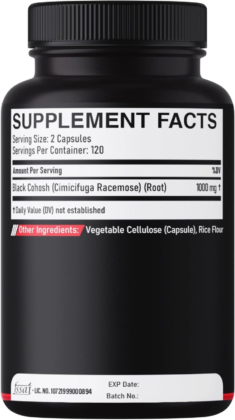 1000mg Black Cohosh for Menopause Hot Flashes - 240 Capsules for 4-Month Supply - Support for Body Management, Women's Health & Immune System - Image 7