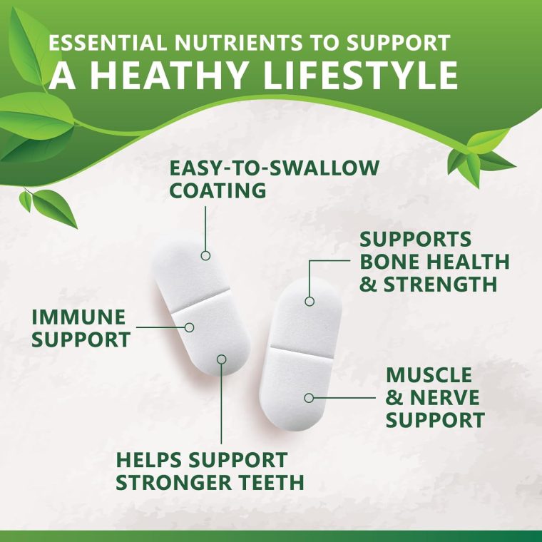 Calcium Supplement with Vitamin D - 1200 mg Calcium Carbonate with 1600 IU of D3 Vitamins - Supports Bone Strength, Teeth & Immune System - Natural & Easily Absorbable for Women & Men - 180 Tablets - Image 6