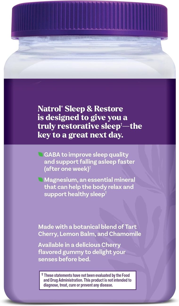 Natrol Sleep & Restore Magnesium Glycinate Gummies, Magnesium for Sleep Aids for Adults, Melatonin-Free, Cherry Flavored, 30 Day Supply - Image 12