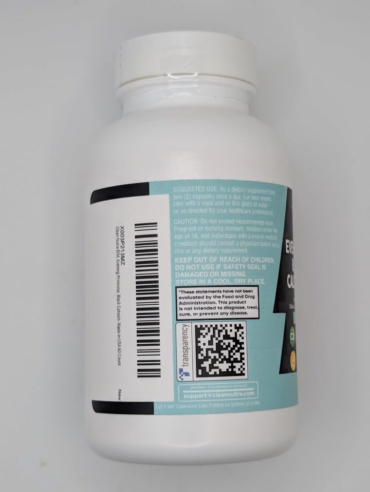 Clean Nutraceuticals DIM Evening Primrose Black Cohosh Calcium D-Glucarate Sulforaphane Flax Seed Extract - Hormonal Support Vitamins for Women with Dong Quai - 60 Caps - Image 3
