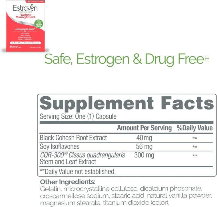 Estroven Sleep Cool for Menopause Relief, Sleep Support Supplement, 30 Count Weight Management for Menopause Relief - 30 Count, Drug-Free & Gluten-Free Night Sweats & Hot Flash Relief - Image 4