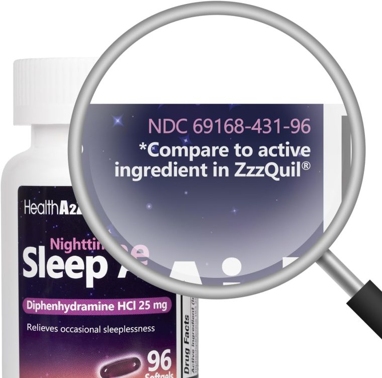 HealthA2Z Sleep Aid, Diphenhydramine HCl 25mg Softgels, Supports Deeper, Restful Sleeping, Non Habit-Forming (96 Softgels) - Image 2
