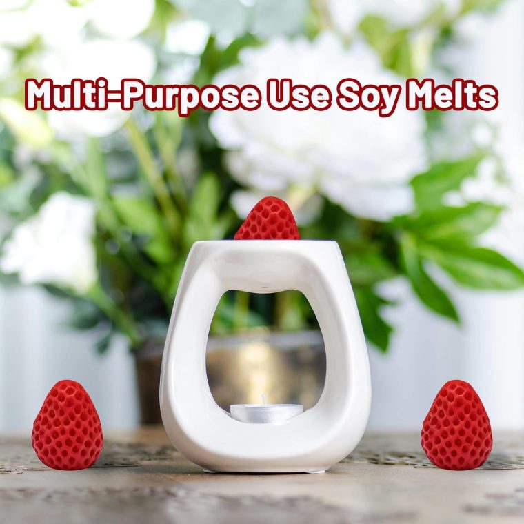 Soy Wax Melts for Wax Warmers - Home Fragrance Candle Wax Melts Set with Strawberry Scents, Wax Cubes Kit Strong Scent Stress Relief & Bath Yoga Aromatherapy (6 Pcs) - Image 4