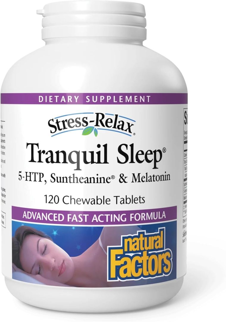 Natural Factors Stress-Relax Tranquil Sleep Chewable, Supports The Full Sleep Cycle, 120 Tablets