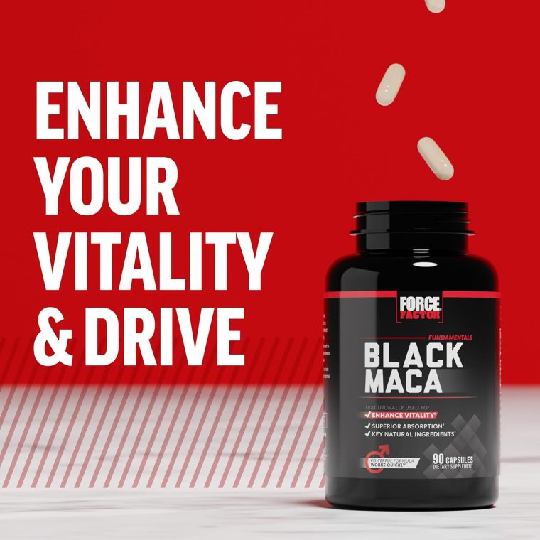FORCE FACTOR Black Maca Root 1000mg, Vitality Supplement for Men with Black Pepper Extract for Absorption, Natural Maca Negra Extract, 90 Capsules - Image 7