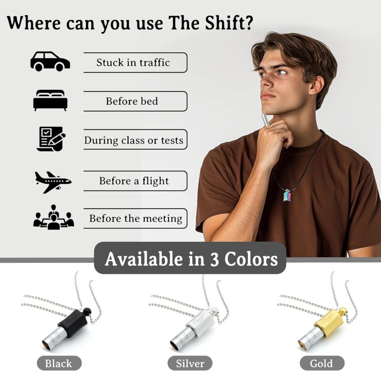 Stress Relief Gift for Men, WomenAnxiety Necklace 528 Hz Breathing Meditation Whistle Mindfulness Device for Stress Relief Calm Meditation Adjusting Breathing Anxiety Relief Necklace - Image 4