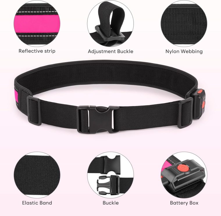 Illumifun LED Running Belt - USB Rechargeable Light Up Sash, High-Visibility Elastic Waistband Light for Running Cycling Hiking Camping Nighttime Activities - Image 3