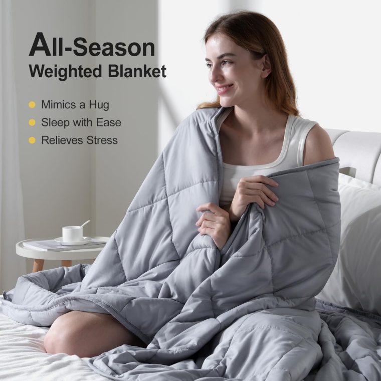 Lofus Weighted Blanket for Adults 15 lbs 48"x 72" Twin Size, Breathable All-Season Weighted Heavy Blankets, Soft Microfiber with Premium Glass Beads for Sleeping, Grey - Image 2