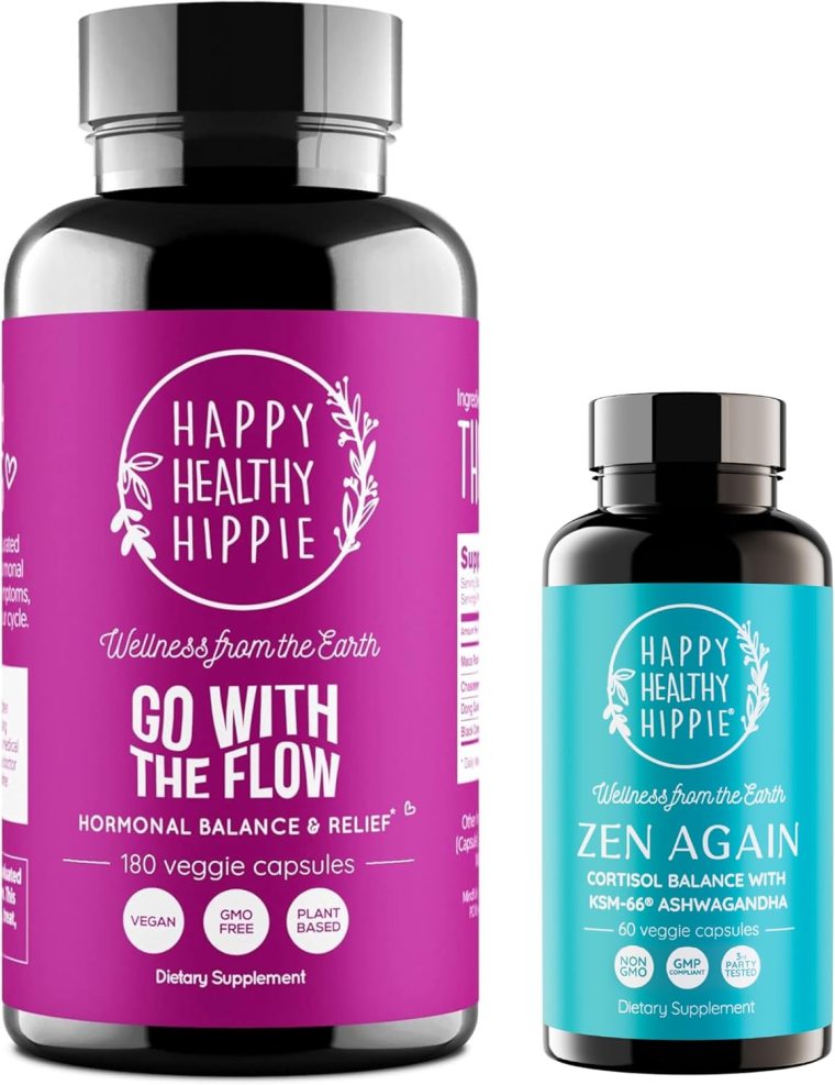 Happy Healthy Hippie Zen Again Cortisol Manager & Go with The Flow Hormonal Balance (180ct)