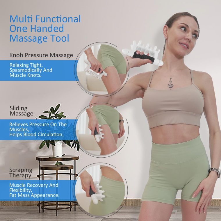 Fascia Massage Tool Myofascial Release Blaster Tools for Anti-Cellulite Skin Soothing Lymphatic Drainage Trigger Point Deep Tissue Neck,Shoulder,Lower Back,Psoas,Thighs,Butt & Full Body(Black) - Image 2