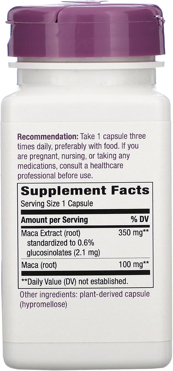 Nature's Way Maca Premium Extract, Supports a Healthy Libido*, Standardized to 0.6% Glucosinolates, Non-GMO Project Verified, 60 Vegan Capsules (Packaging May Vary) - Image 2