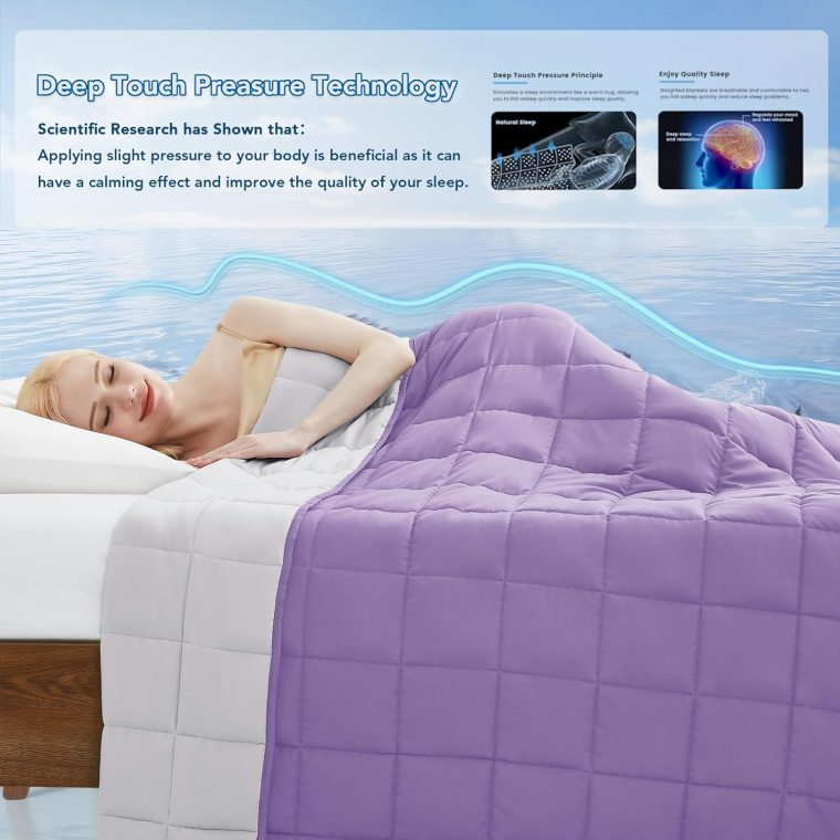 Topcee Weighted Blanket for Adults (20 lbs, 60" x 80") Queen Size Soft Cooling Heavy Blanket Sleeping, Apply to 190-210 lbs Body, Thick Breathable Blanket with Glass Bead, Easy Care - Image 4