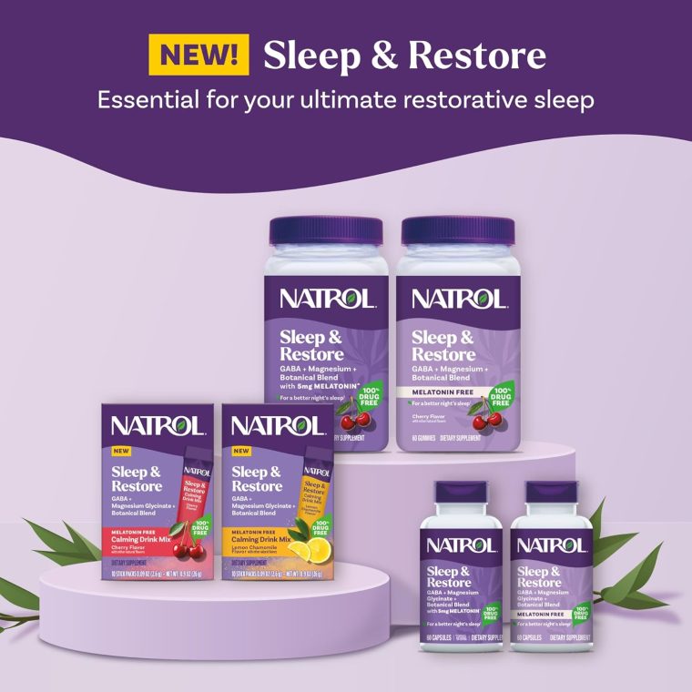 Natrol Sleep & Restore Magnesium Glycinate Gummies, Magnesium for Sleep Aids for Adults, Melatonin-Free, Cherry Flavored, 30 Day Supply - Image 9