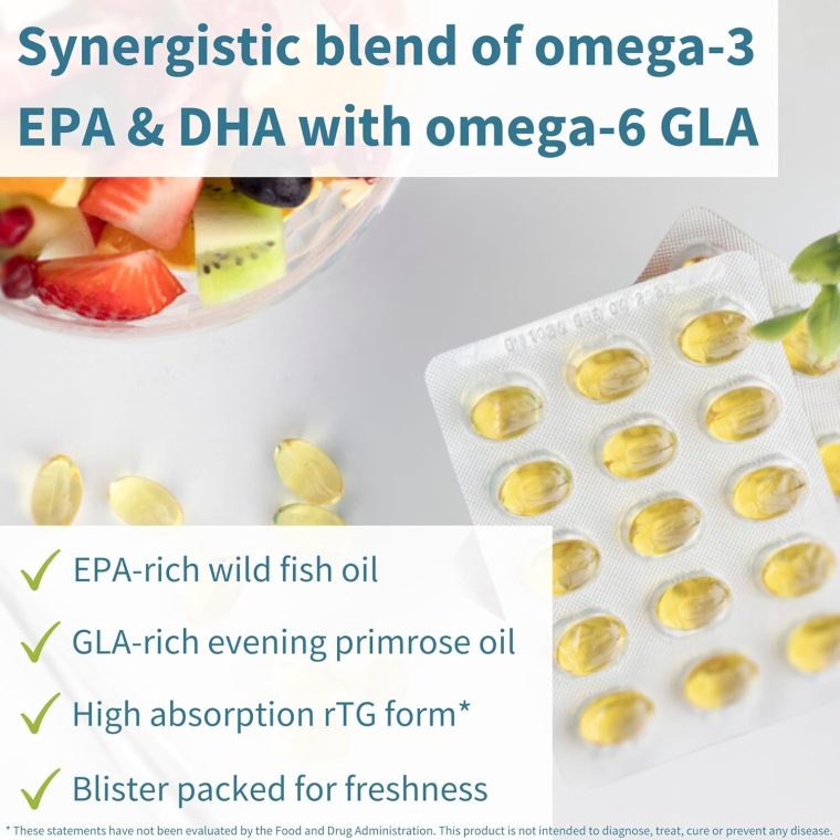 Igennus Pharmepa Complete EPA 668mg & DHA 334mg Omega-3 Fatty Acids 1000mg, rTG Form, High Potency Fish Oil Plus Omega-6 & 9 from GLA Evening Primrose Oil, IFOS Certified, Lemon Flavor, 60 Softgels - Image 2