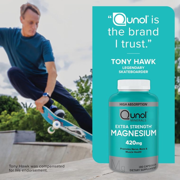Qunol Magnesium Capsules 420mg, 100% DV, High Absorption Magnesium Supplement, Extra Strength, Bone and Muscle Health Supplement, 180 Count - Image 10