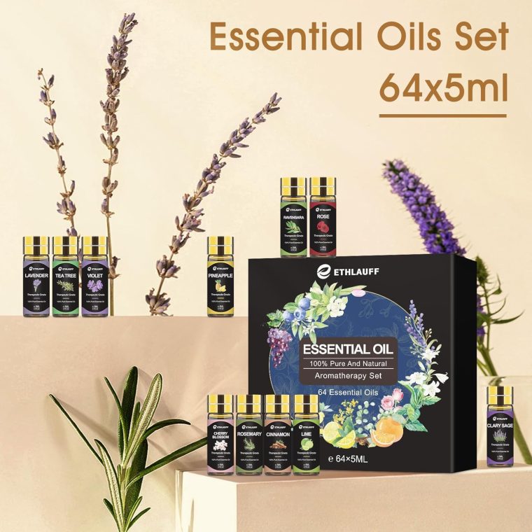 Essential Oil Set 64 Pack -Aromatherapy Essential Oils Kit-Fragrance Oils Perfect for Diffuser, Humidifier, Massage,Soap, Skin & Hair Care, Candle Scented Oil (0.17oz) - Image 2