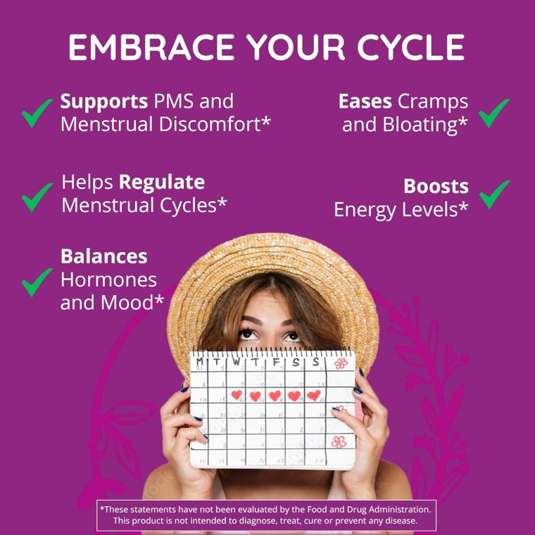 Hormone Balance for Women – PMS Support Supplement, Menopause & Perimenopause | Bloating Relief, Menstrual Cramp, Mood, PMDD | Chasteberry Supplements, Black Cohosh, Dong Quai | Vegan, Non-GMO, 60 Ct - Image 2