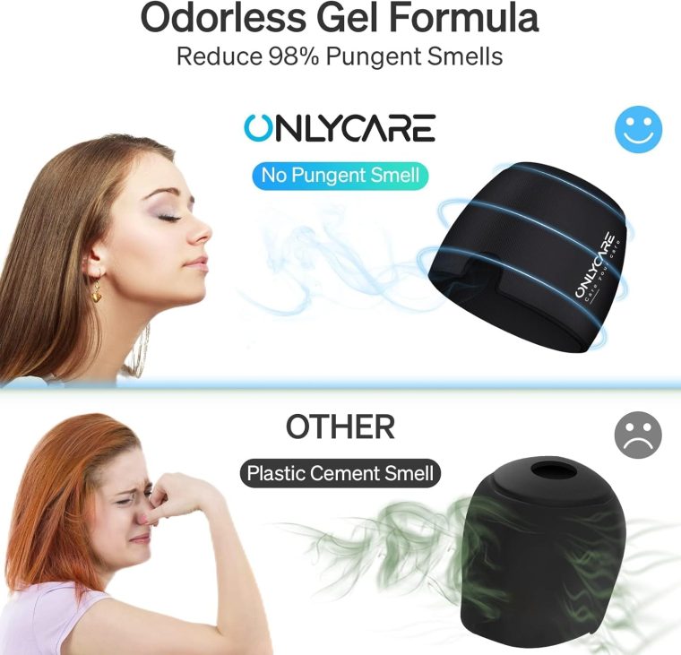 ONLYCARE Migraine Relief Cap,Soothing Migraine Mask,Upgraded Odorless Gel Ice Head Wrap, Hot and Cold Therapy, FSA or HSA Eligible Headache Ice Pack for Tension and Stress(Black) - Image 5