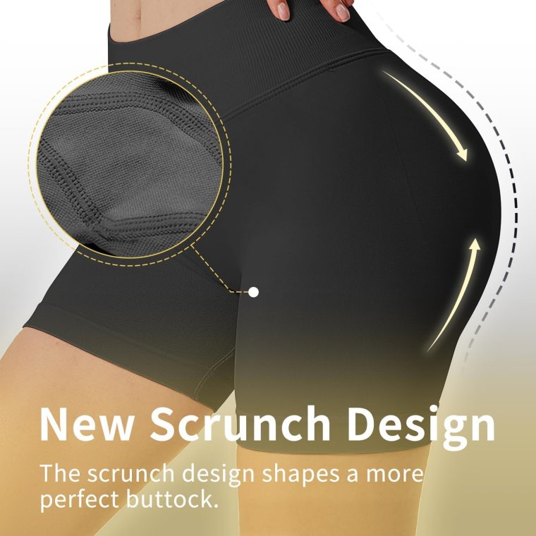 Women Workout Impact Shorts 4.5 Scrunch Butt Lifting Tummy Control Gym Shorts Comfy Running Seamless Booty Biker Shorts - Image 4