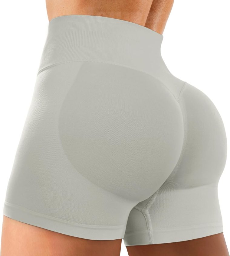Amplify Womens Seamless Scrunch Shorts Workout Shorts Gym Shorts Contour Shorts 5" High Waisted Running Yoga Shorts