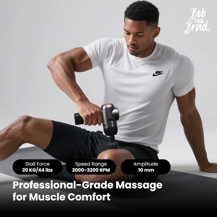 BOB AND BRAD C2 Massage Gun, Deep Tissue Percussion Massager Gun, Muscle Massager with 5 Speeds and 5 Heads, Electric Back Massagers for Professional Athletes Home Gym, FSA and HSA Eligible - Image 2