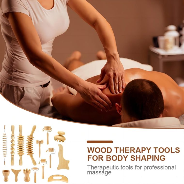 15 Pcs Wood Therapy Massage Tools Set Maderoterapia Kit Therapy Tools for Body Muscle Pain Relief Wooden Body Face Sculpting Tools Wood Roller Massager, Fascia Massage - Image 7