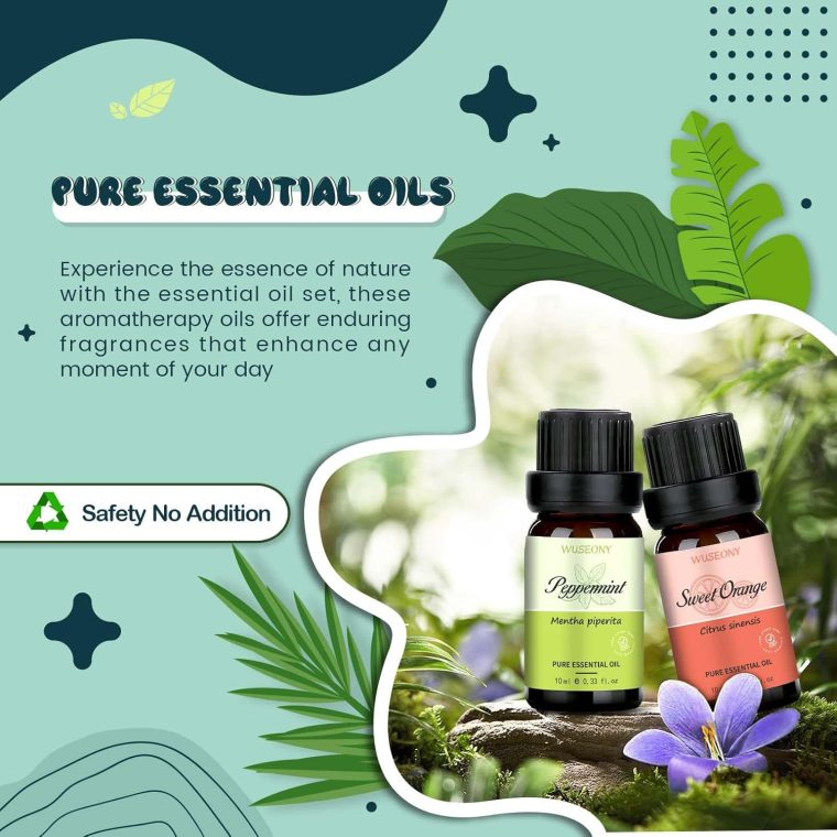 Top 6 Natural Aromatherapy Oils Gift Set, Essential Oils for Diffusers Home, Fragrance Oil Scent for Candle Soap Making - Lavender, Peppermint, Eucalyptus, Lemongrass, Sweet Orange, Clove - Image 2