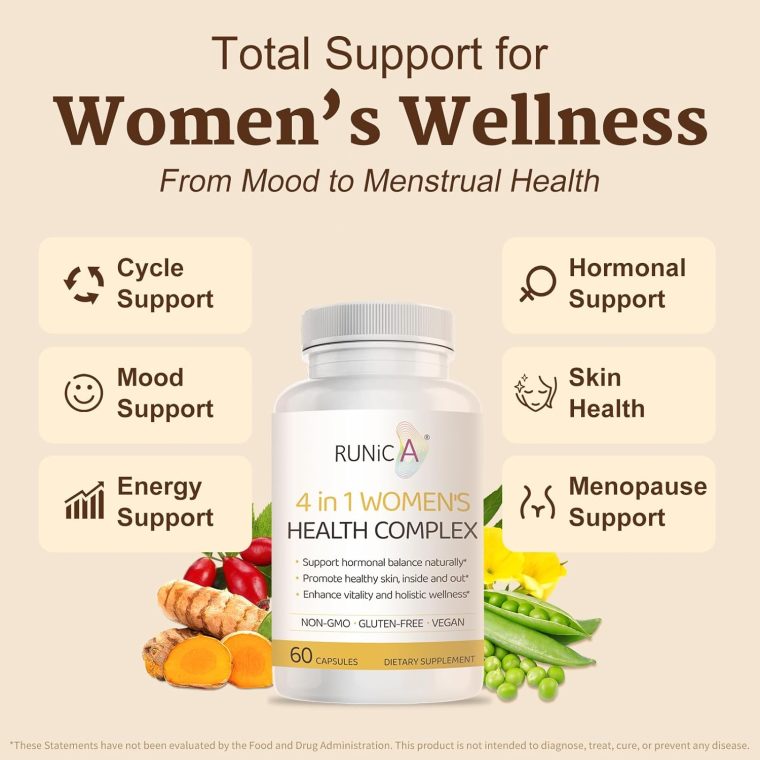 4-in-1 Women’s Health Complex | Rosehip, Pueraria & Evening Primrose with Soy Isoflavones | Menstrual Cycle, Menopause, Energy Level & Healthy Skin Support - Image 4