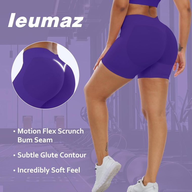 Amplify Womens Seamless Scrunch Shorts Workout Shorts Gym Shorts Contour Shorts 5" High Waisted Running Yoga Shorts - Image 3