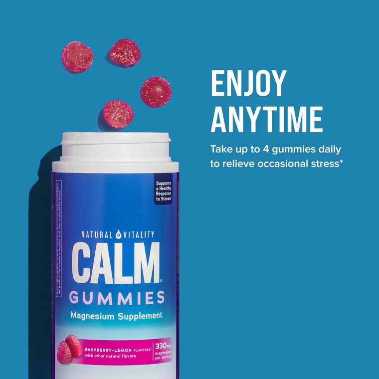 Natural Vitality Calm, Magnesium Citrate Supplement, Stress Relief Gummies, Supports a Healthy Response to Stress, Gluten Free, Vegan, Raspberry Lemon, 240 Gummies (Packaging May Vary) - Image 6