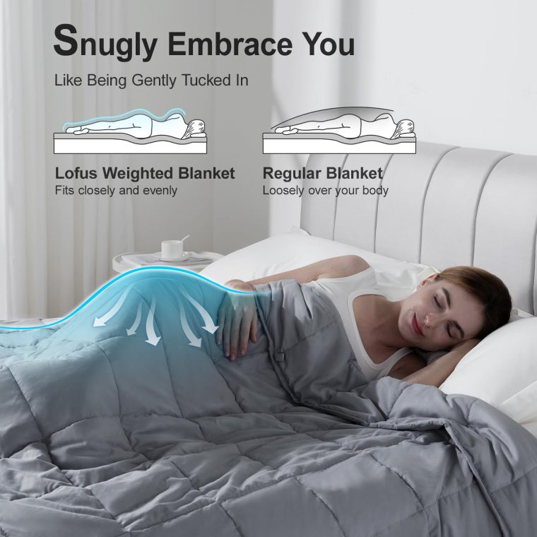 Lofus Weighted Blanket for Adults 15 lbs 48"x 72" Twin Size, Breathable All-Season Weighted Heavy Blankets, Soft Microfiber with Premium Glass Beads for Sleeping, Grey - Image 3