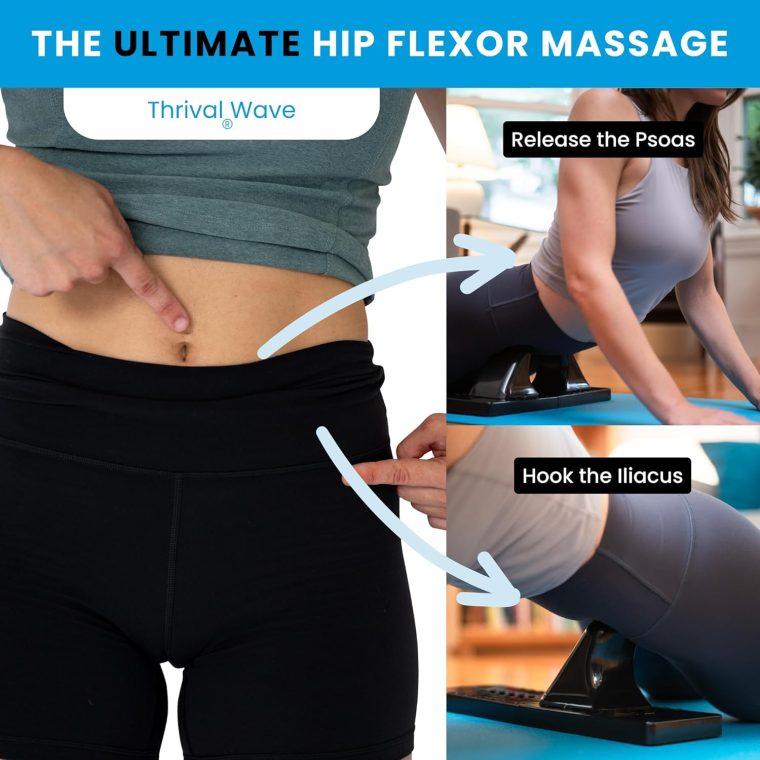 Thrival Wave - Fully Adjustable Psoas Muscle Release Tool for QL, Hip Flexor, Back, Hamstring, Glute, Iliacus, and Neck Pain - Trigger Point and Myofascial Release Tool - Carbon Black - Image 2
