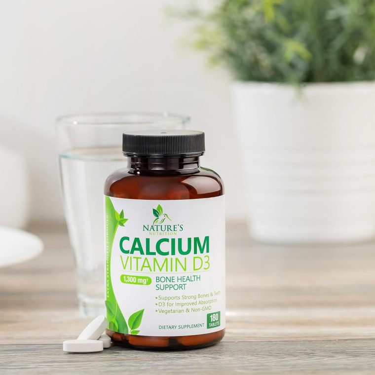 Calcium Supplement with Vitamin D - 1200 mg Calcium Carbonate with 1600 IU of D3 Vitamins - Supports Bone Strength, Teeth & Immune System - Natural & Easily Absorbable for Women & Men - 180 Tablets - Image 8