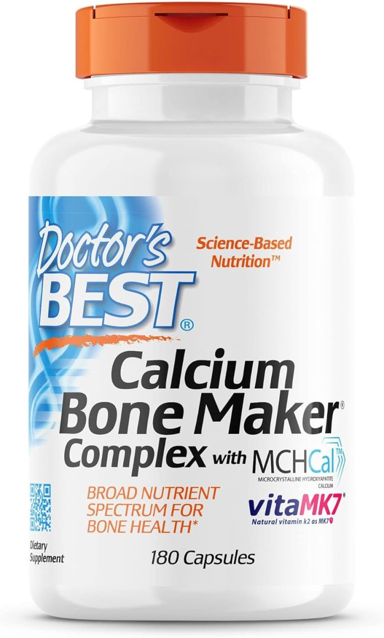 Doctors Best Calcium Bone Maker Complex, Broad Spectrum Nutrients for Bone Health, Non-GMO, Gluten Free, Soy Free 180 Capsules