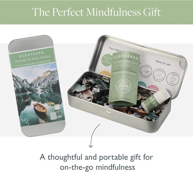 Scentered Wooden Jigsaw Puzzle & Aromatherapy Gift Set - Mindfulness Activity Puzzle for Stress Relief - Calm Jigsaw Puzzles - De-Stress: Calming Essential Oils Blend - Travel Size - Image 6